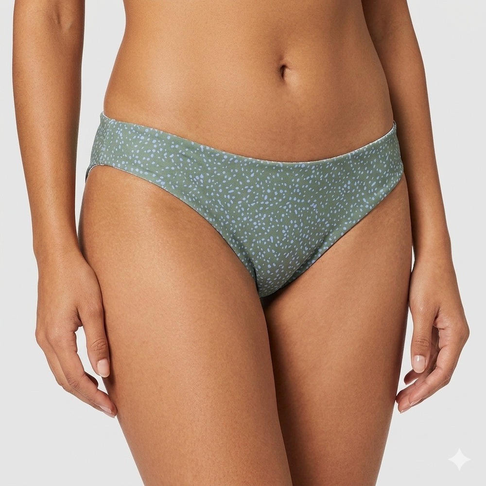 NWT prAna Gemma Womens Large Reversible Bikini Bottom Army Spots & Stripes